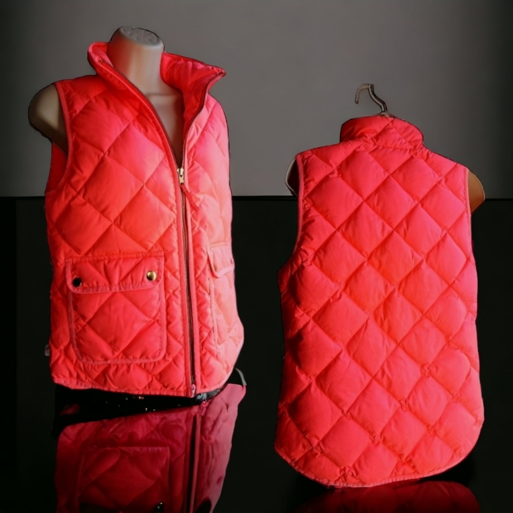J. Crew Womens Pink Quilted Lightweight Puffer Vest. Size XS